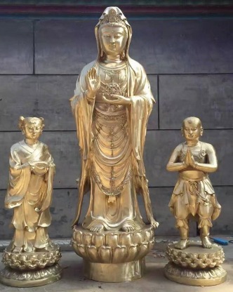 รูปหล่อเทพเจ้าจีนทองเหลือง - รับเหมาก่อสร้างศาลเจ้า วัดจีน ศ.พรกิจ